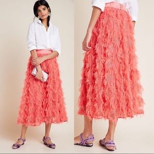 ❤️ Offers Anthropologie Coral Fringe Skirt